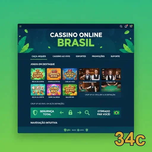 Tela do app 34c em plataforma otimizada no celular